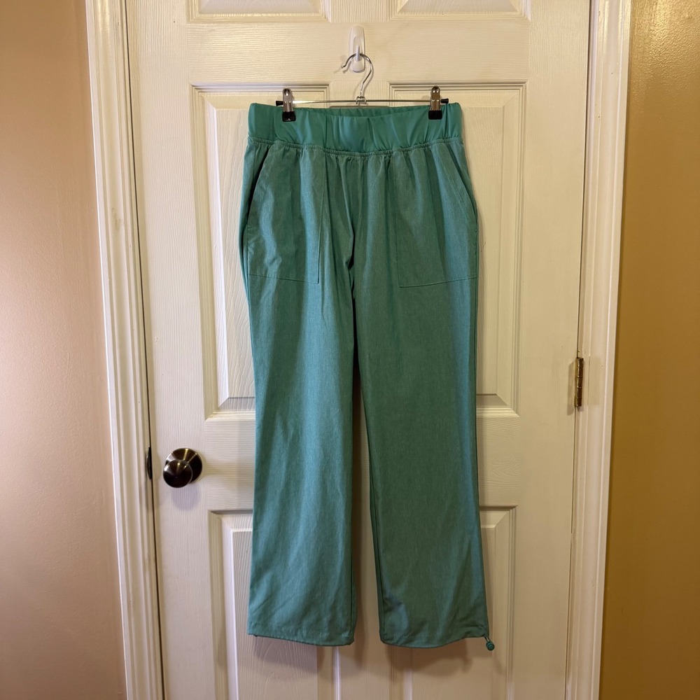 Ocean Coast Womens Teal Wide Leg Performance Hiking Pants Large Bungee Hem